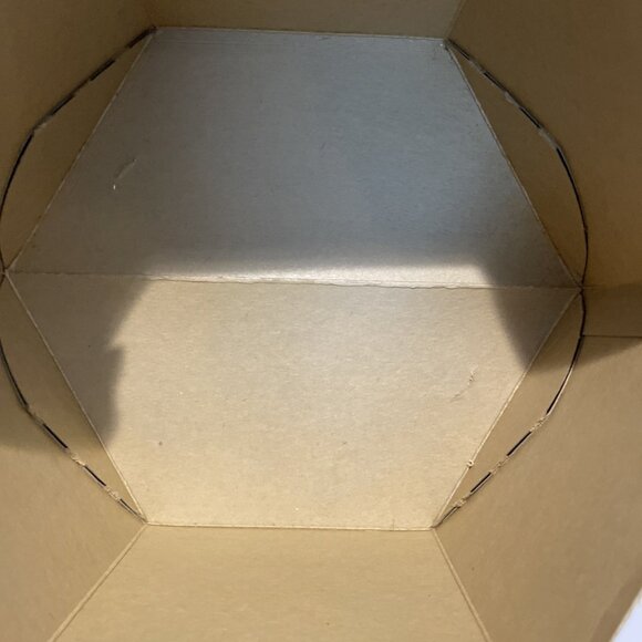 Vintage Stevens Exclusive Millinery Hat Box Hexagon Shape 10X7" Brown Rare - Picture 6 of 8